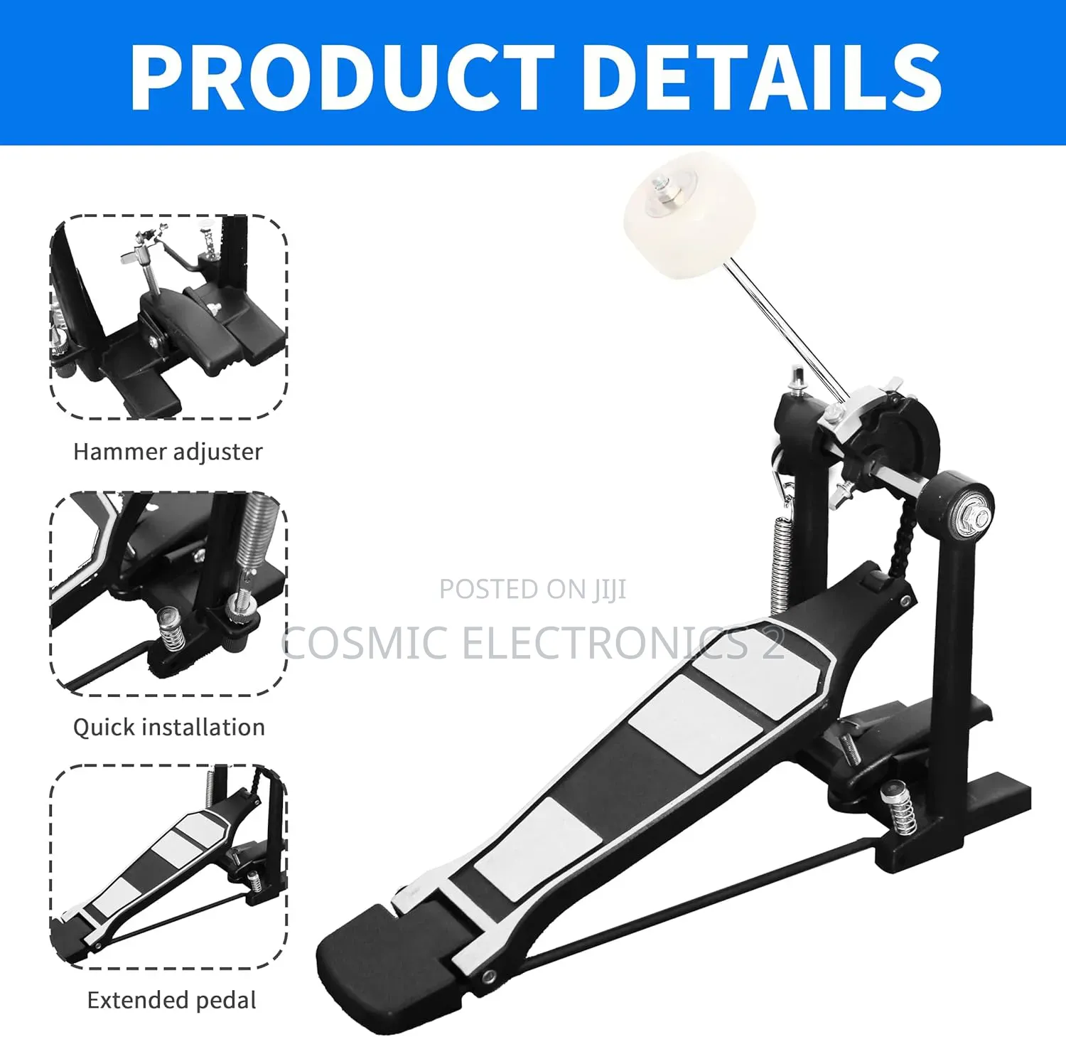 Professional Single Bass Drum Pedal With Adjustable Beater