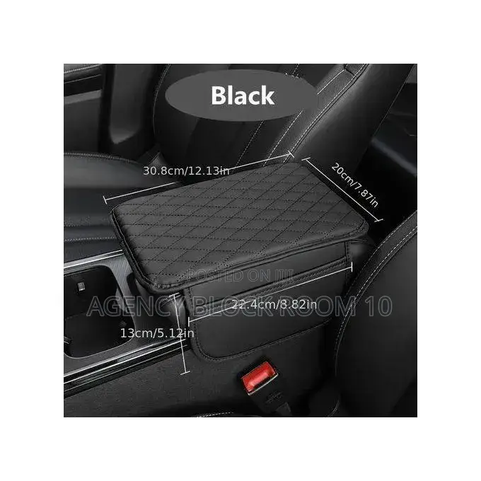 Universal Car Armrest Mat, Center Console Mat - Black