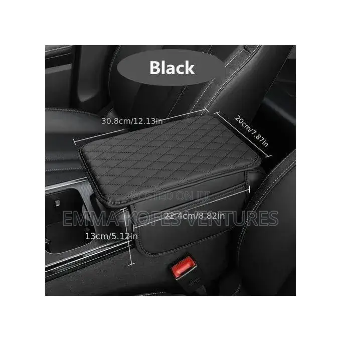 Universal Car Armrest Mat, Center Console Mat - Black