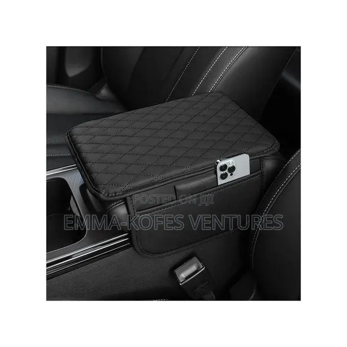 Universal Car Armrest Mat, Center Console Mat - Black
