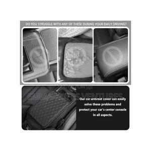 Universal Car Armrest Mat, Center Console Mat - Black