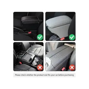 Universal Car Armrest Mat, Center Console Mat - Black