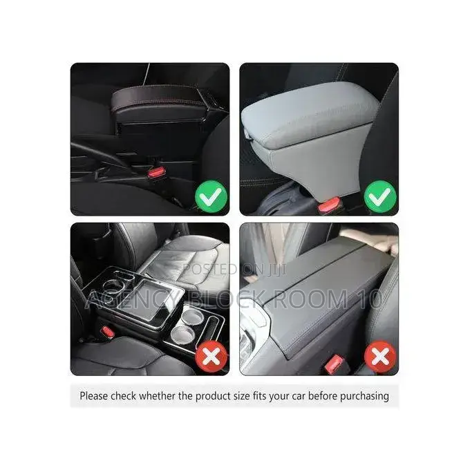 Universal Car Armrest Mat, Center Console Mat - Black