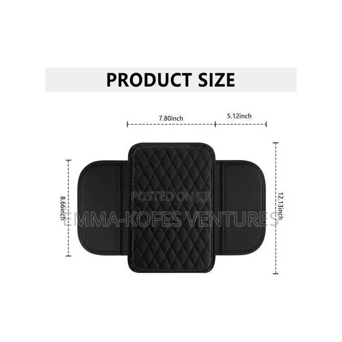 Universal Car Armrest Mat, Center Console Mat - Black
