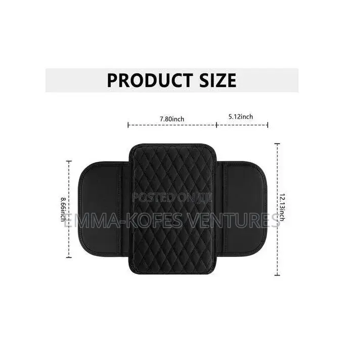 Universal Car Armrest Mat, Center Console Mat - Black