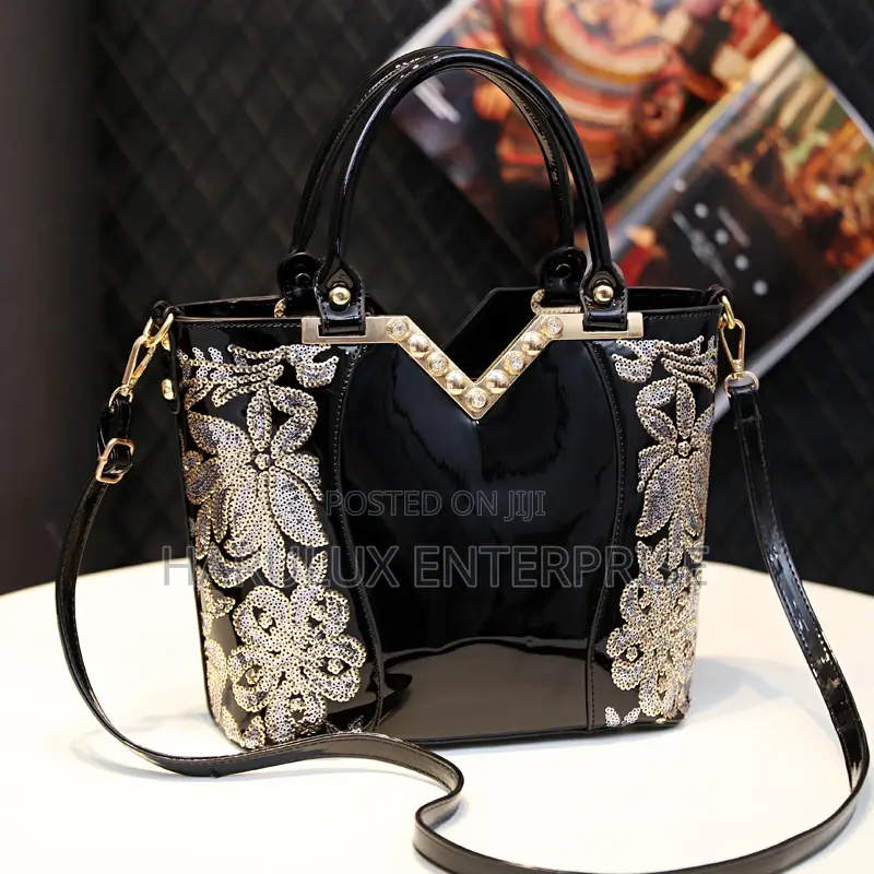 Luxury Red Embroidered Handbag