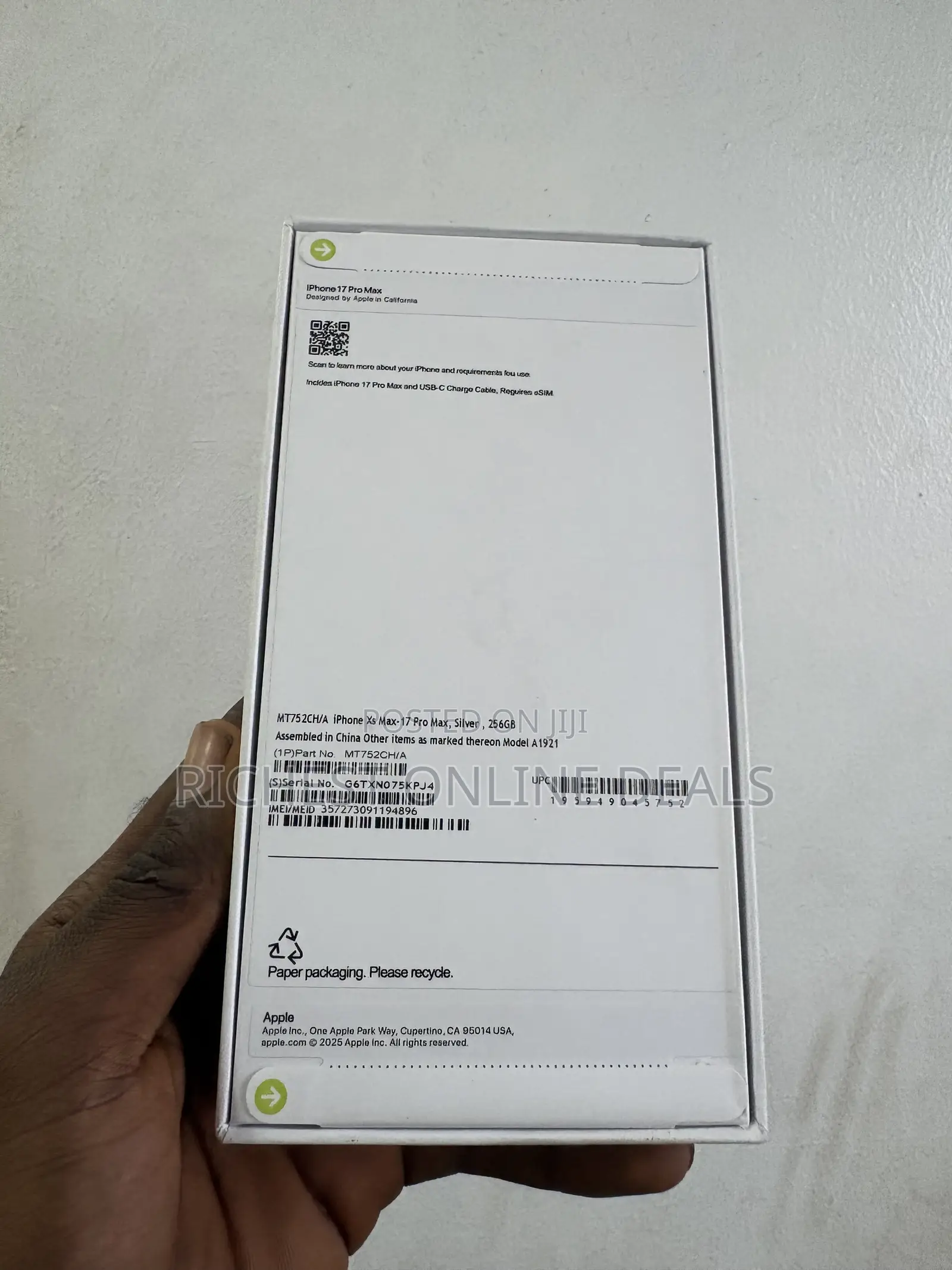 New Apple iPhone XS Max 256 GB White