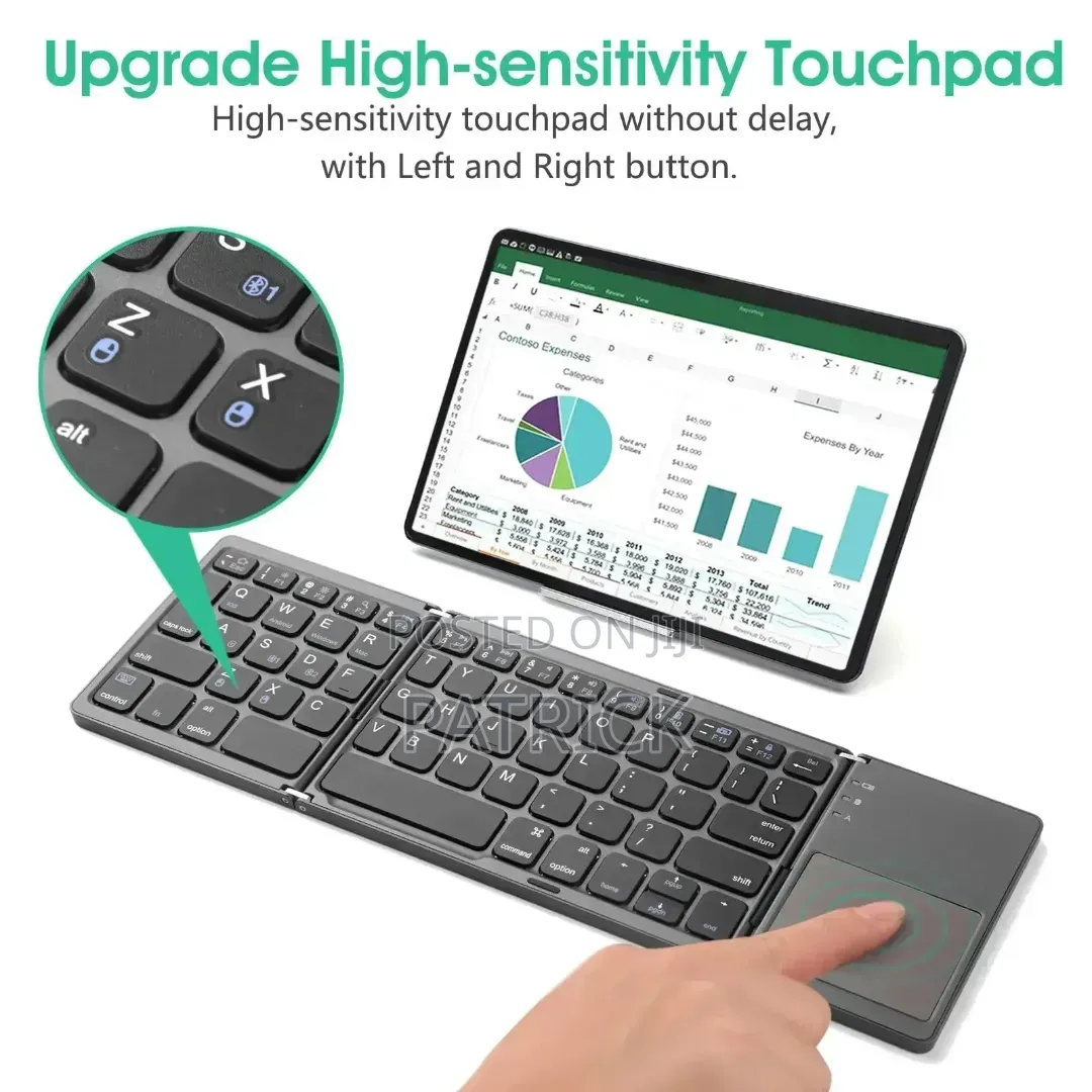 Foldable Bluetooth Keyboard With Touchpard