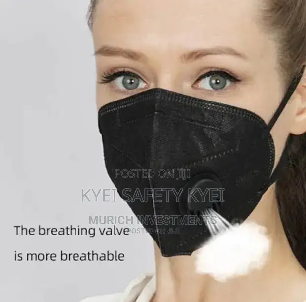 Black Kn95 Nose Mask (With Valve)