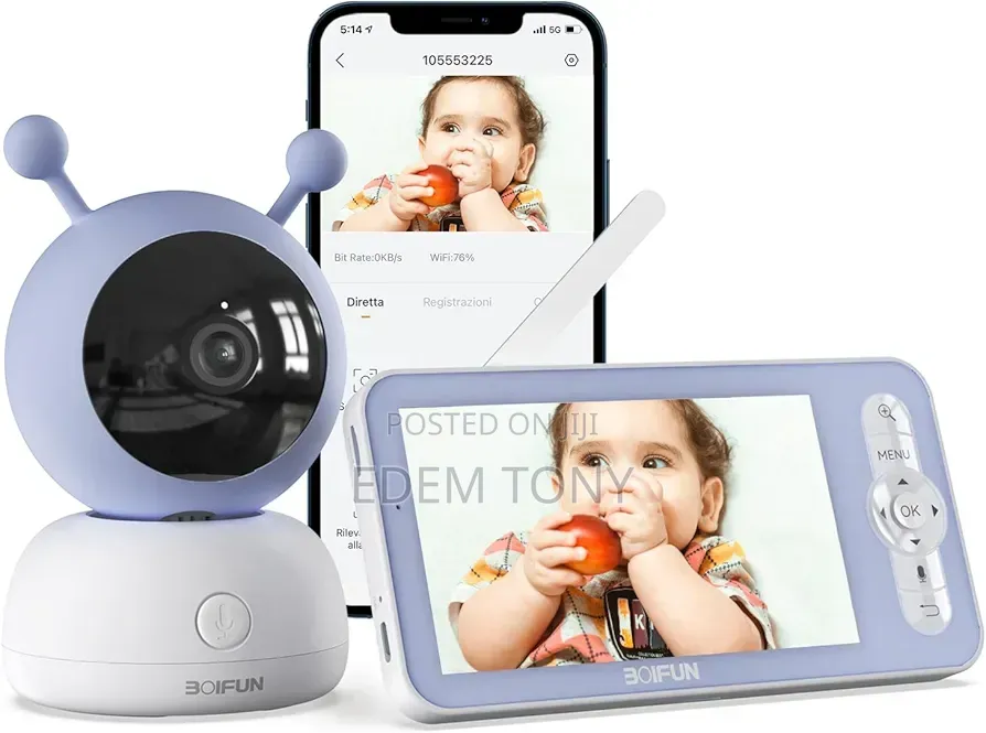 Boifun 2s Smart 1080p Hd Video Baby Monitor 5" Screen Wifi