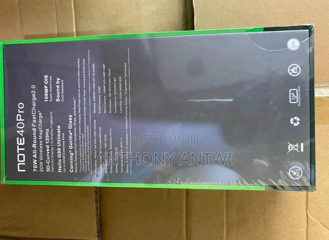 New Infinix Note 40 Pro 256 GB Black