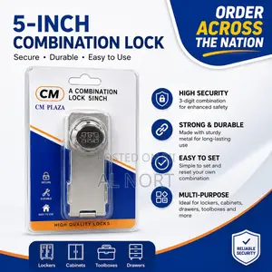5-Inch Combination Cabinet Lock – Silver