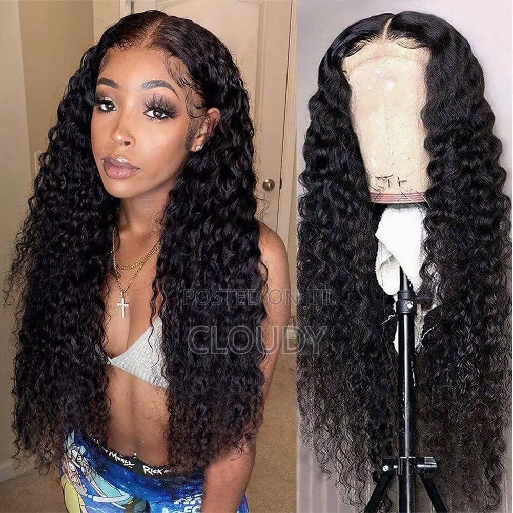 Black Curly Human Hair Wig
