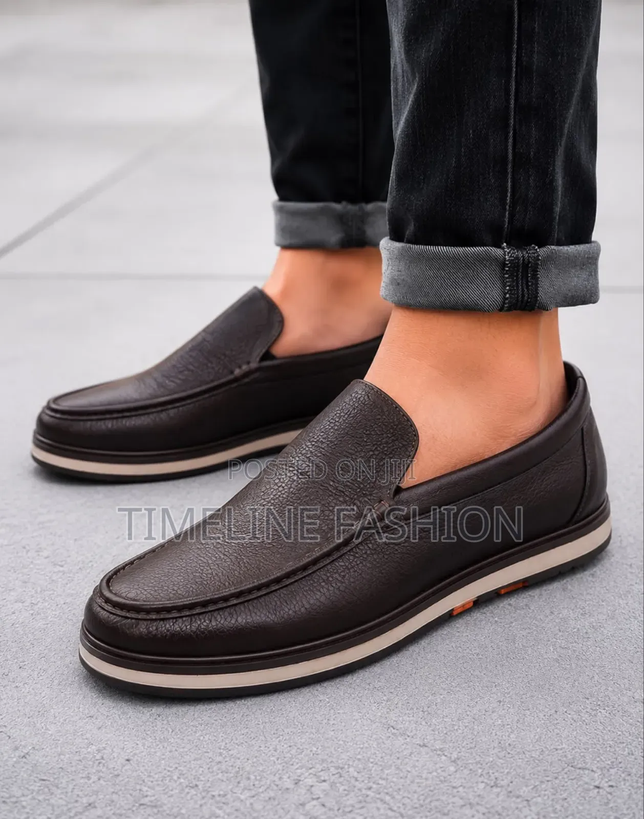 Coffee Brown Hermes Full Grain Leather Casual Loafers