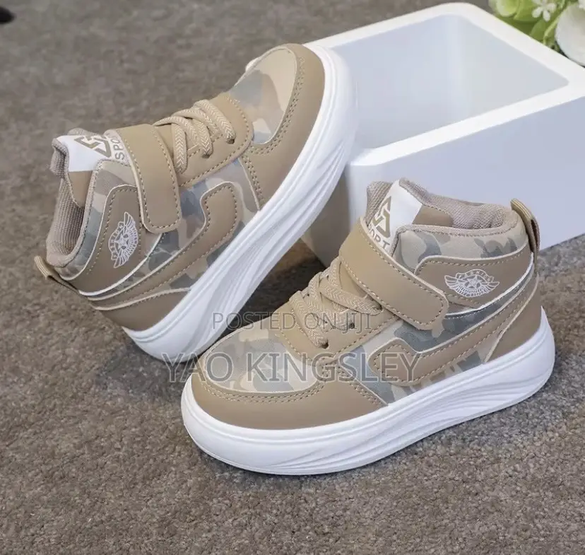 Kids’ Camouflage High-Top Sneakers Size 32/33 Only