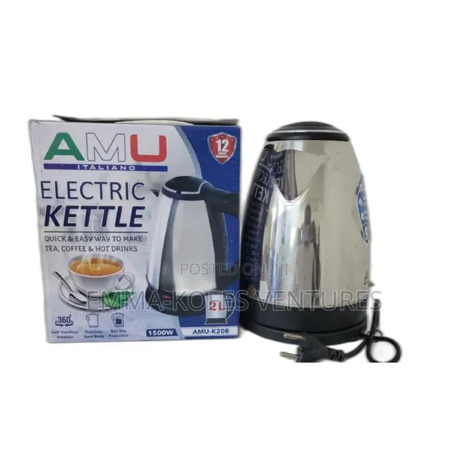 2l Automatic Stainless Steel Electric Kettle -1500w- (2 Pins)