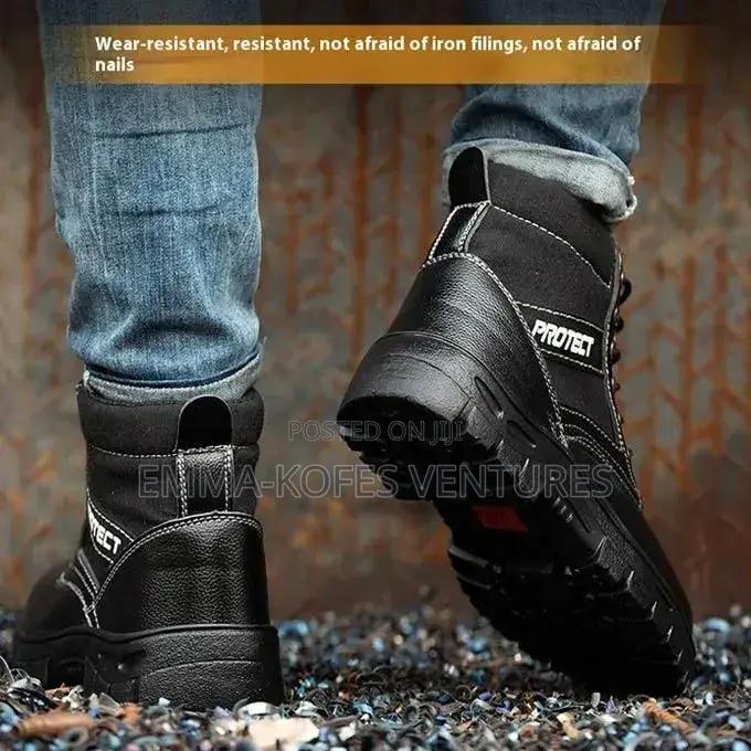 Waterproof Steel Toe Boots - Leather Steel Toe Shoe Non Slip Resistant
