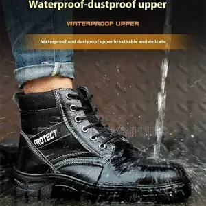 Waterproof Steel Toe Boots - Leather Steel Toe Shoe Non Slip Resistant