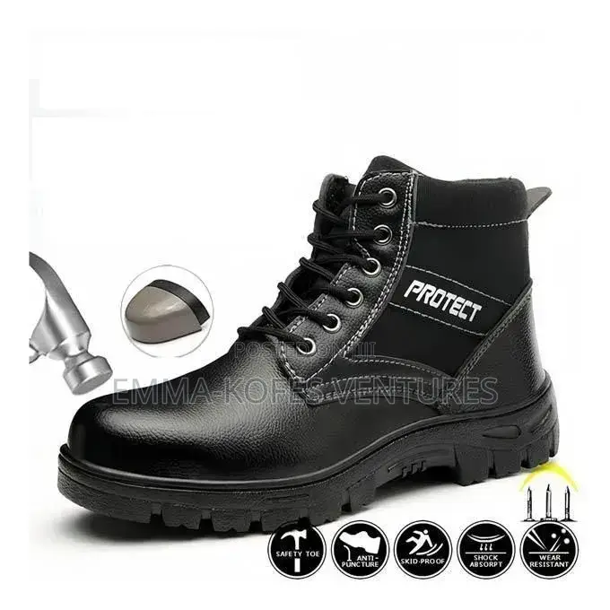 Waterproof Steel Toe Boots - Leather Steel Toe Shoe Non Slip Resistant