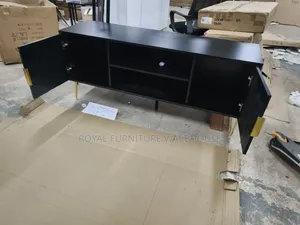 Foreign Black Wooden Tv Stand