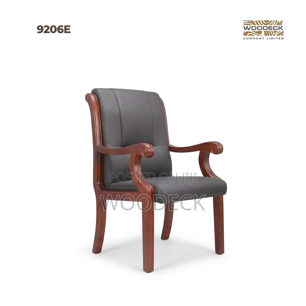 Classic Wooden Armchair With Cushioned Seat and Backrest
