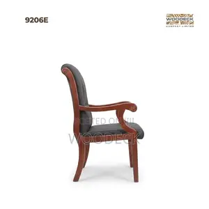 Classic Wooden Armchair With Cushioned Seat and Backrest