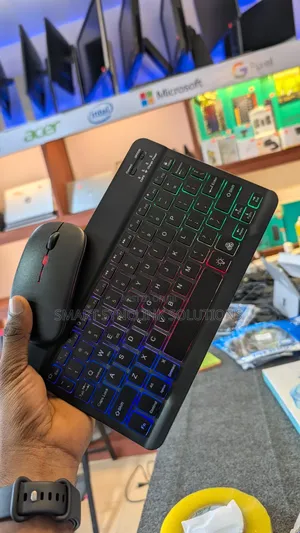 Mini Wireless Bluetooth Keyboard Mouse Wilth RGB Light