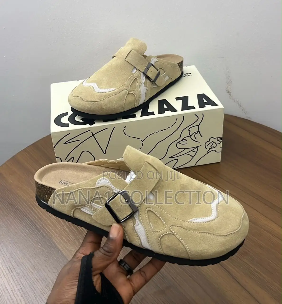 Queezaza Soft Footbed Suede Mules