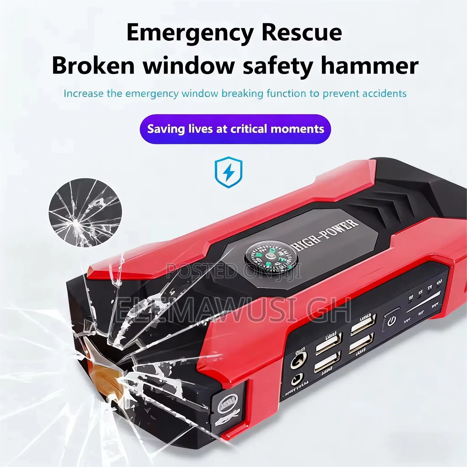 2-in-1 Portable High-Capacity Jump Starter Air Pump!