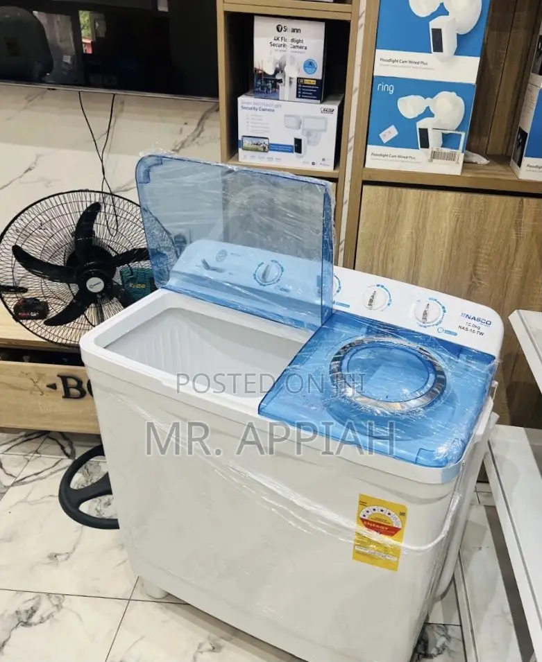 Energy Efficient Nasco 15kg Semi-Auto Washing Machine(Spin Dry) White