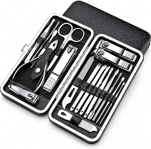 Professional Manicure Pedicure Grooming Kit With Travel Case