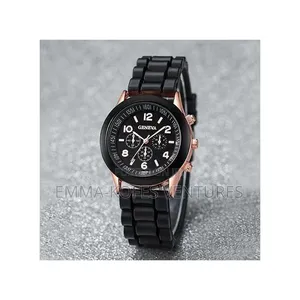 Couple Watches Casual Silicone Band Quartz Watch Jewelry Set