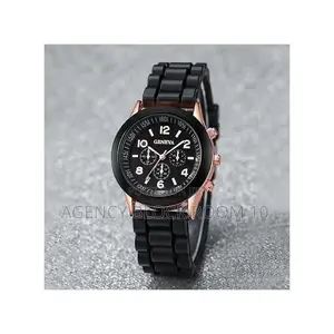 Couple Watches Casual Silicone Band Quartz Watch Jewelry Set