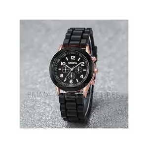 Couple Watches Casual Silicone Band Quartz Watch Jewelry Set