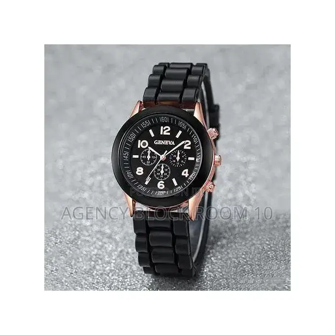 Couple Watches Casual Silicone Band Quartz Watch Jewelry Set