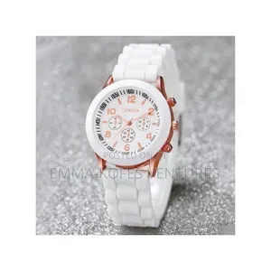 Couple Watches Casual Silicone Band Quartz Watch Jewelry Set