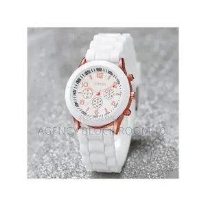 Couple Watches Casual Silicone Band Quartz Watch Jewelry Set