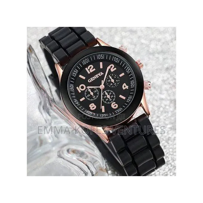 Couple Watches Casual Silicone Band Quartz Watch Jewelry Set