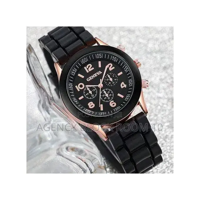 Couple Watches Casual Silicone Band Quartz Watch Jewelry Set
