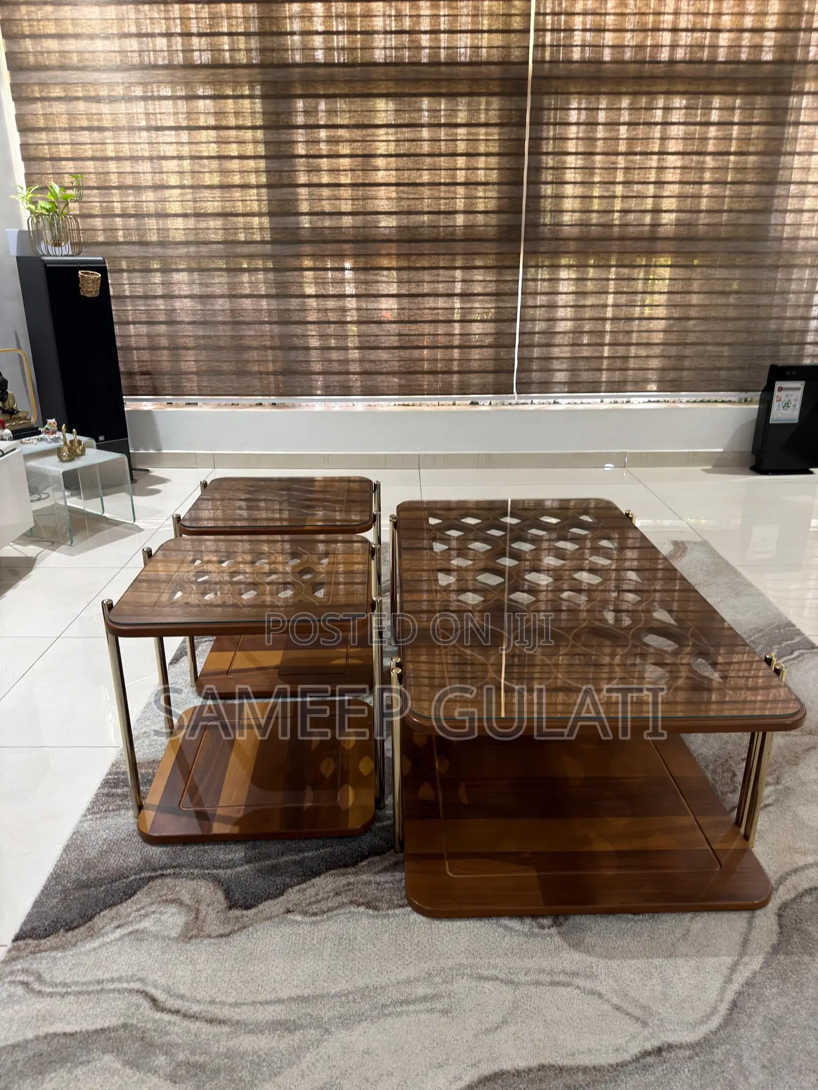 Coffee Table Set (1 Center Table + 2 Side Tables).