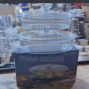 2pcs Glass Casserole Bowls