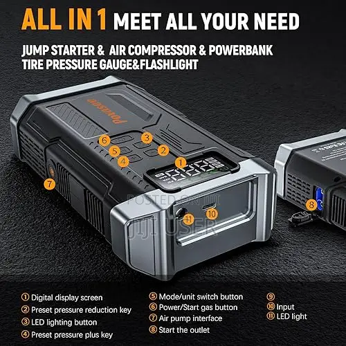 Povasee Jump Starter With Air Compressor
