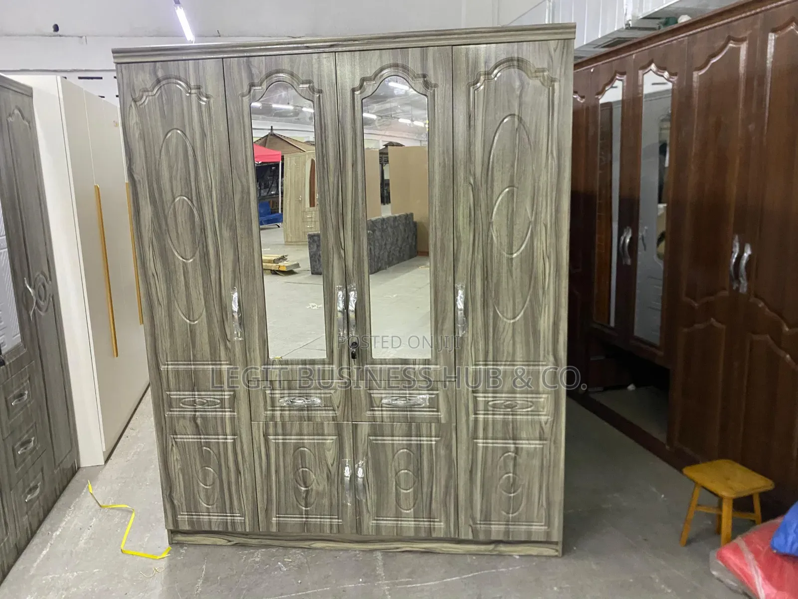 Stylish Wooden 4 Doors Wardrobe