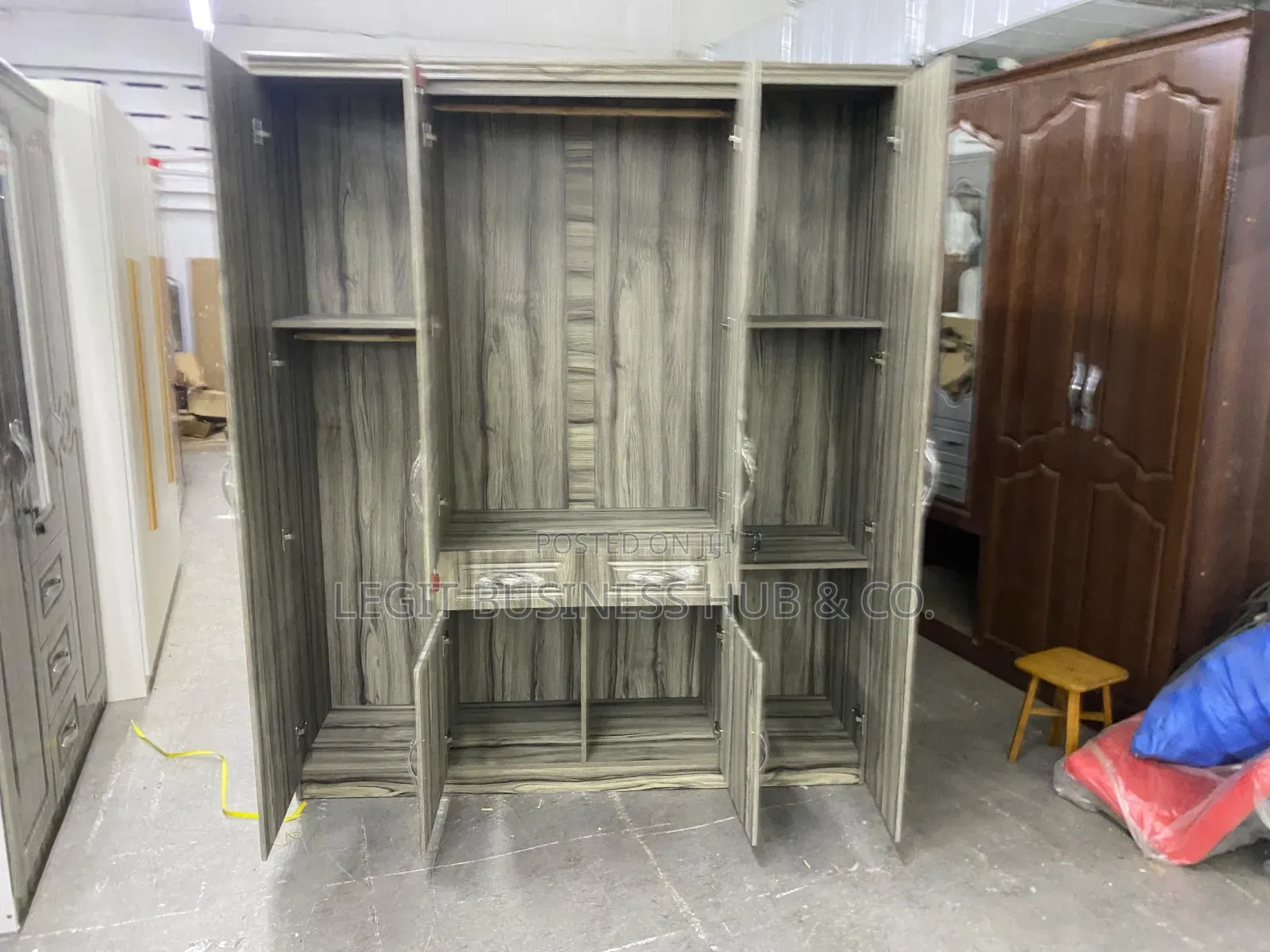 Stylish Wooden 4 Doors Wardrobe