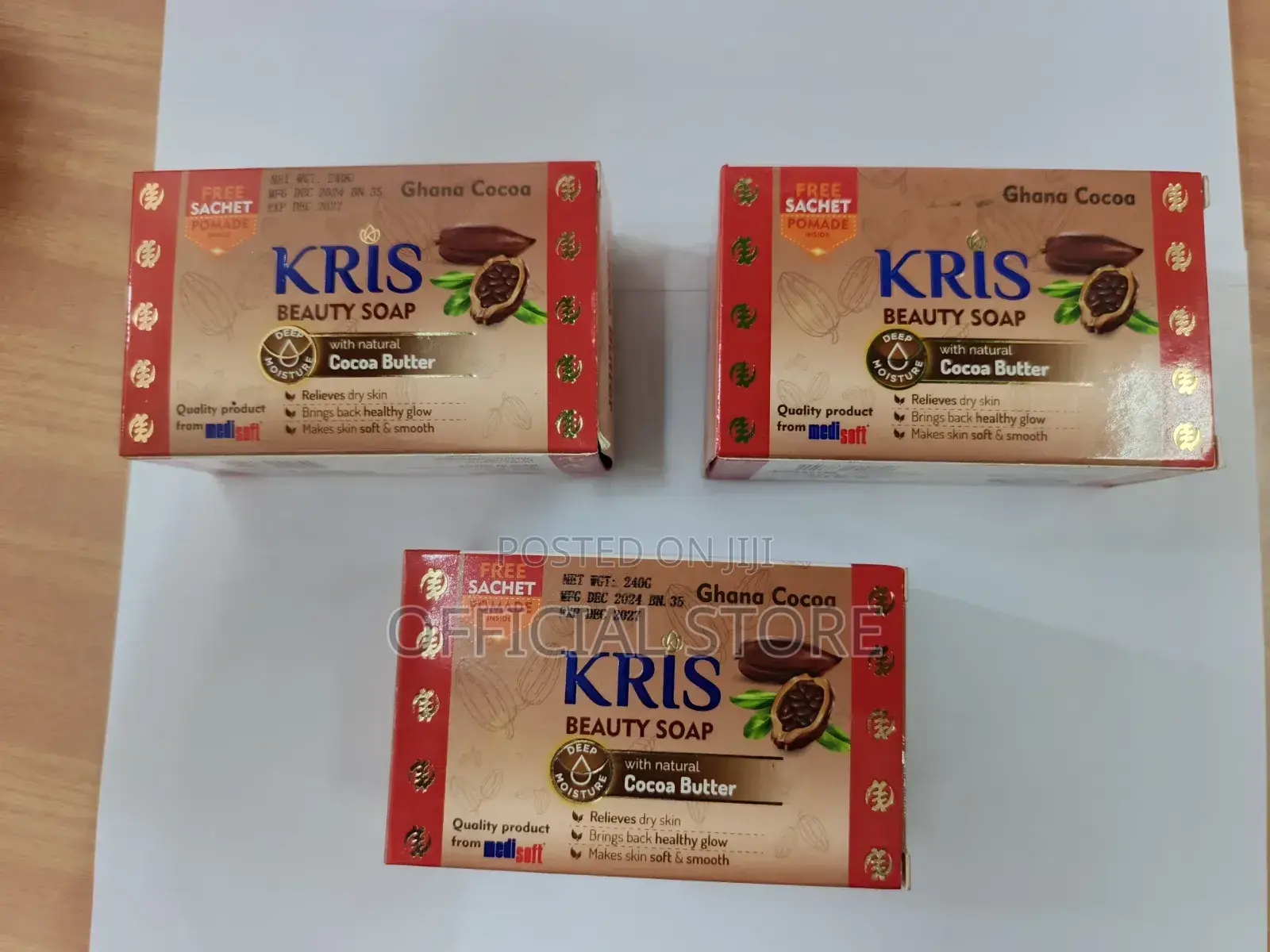 Kris Beauty Soap 250 G Ghana Cocoa Free Lotion Sachet