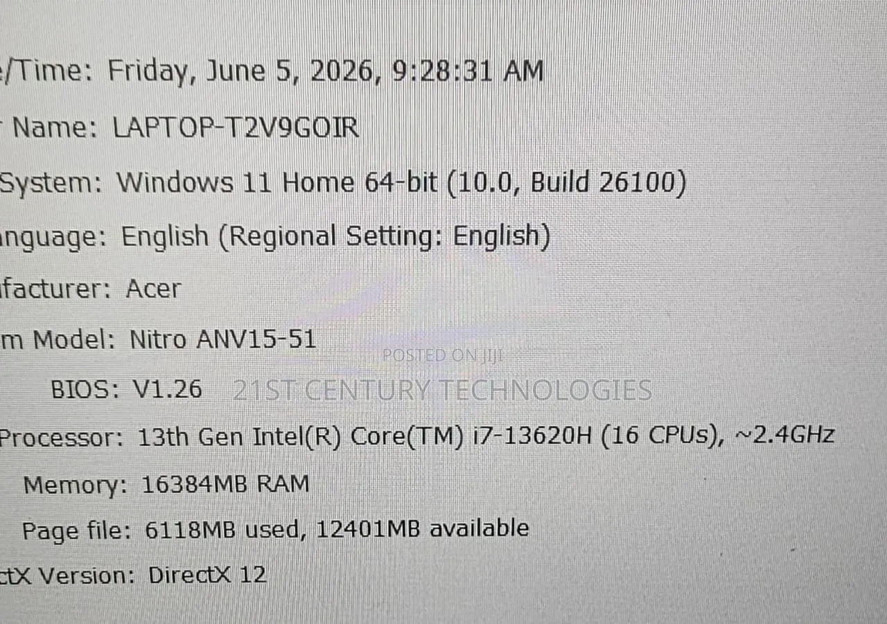 Laptop Acer Nitro 5 16GB Intel Core i7 SSD 1T