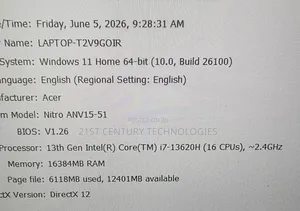 Laptop Acer Nitro 5 16GB Intel Core i7 SSD 1T
