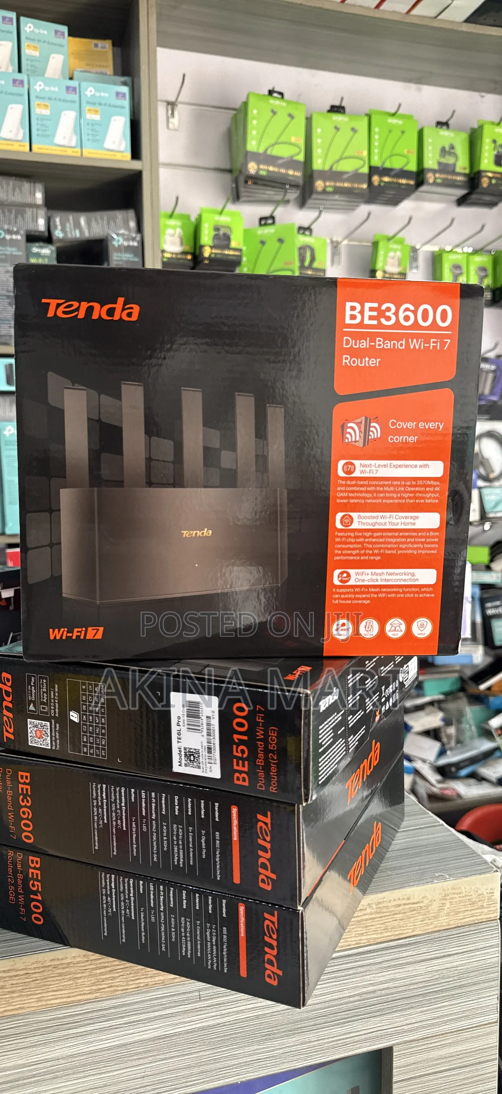 Tenda Te3l Be3600 Dual-Band Te3l Be3600 Dual Band Wifi 7 Router