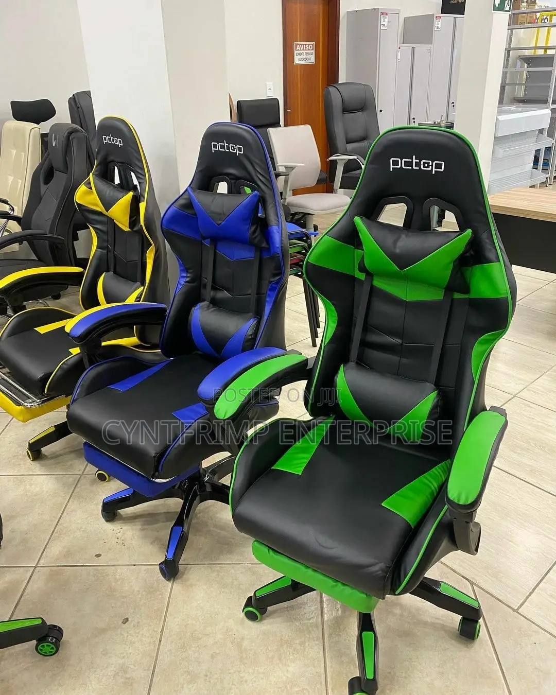 Gaming Chair With Headrest Footrest