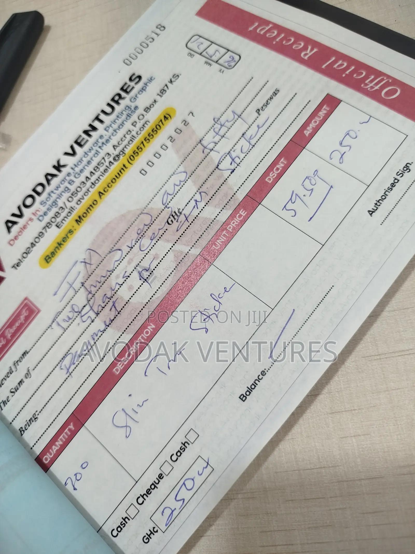 Reciept and Invoice Book